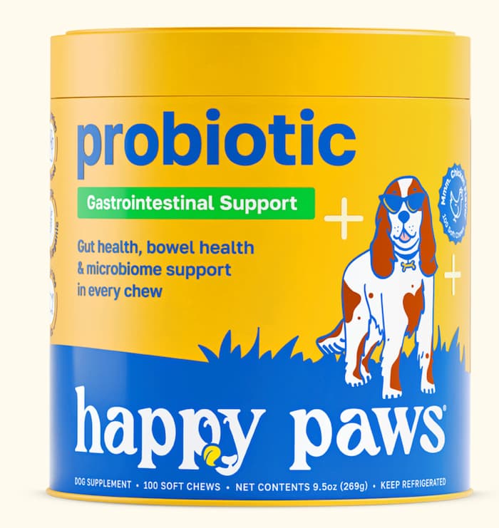 Happy Paws probiotic gastrointestinal support for dogs